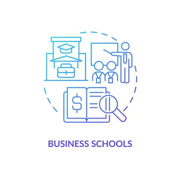 Ecoles Commerce Bleu Dégradé Concept Icône Carrière Prestataire Services Éducation — Image vectorielle