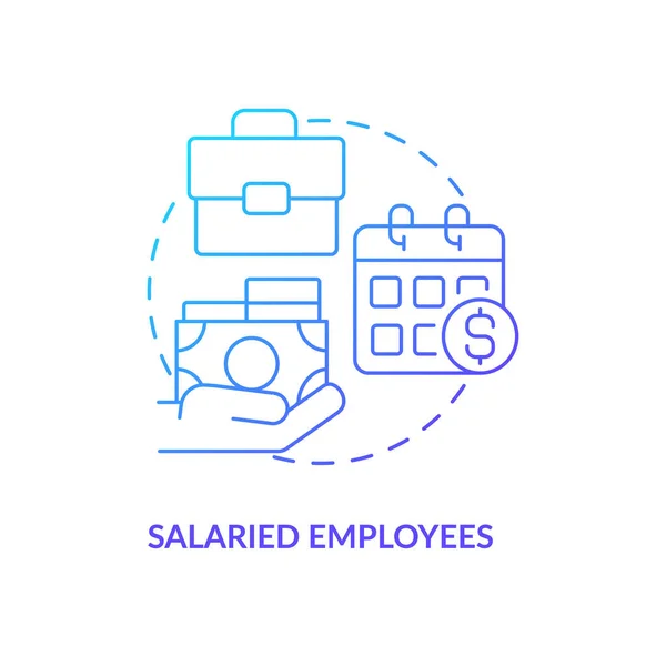 Salaried Employees Blue Gradient Concept Icon Set Compensation Amount Payroll — Stock Vector