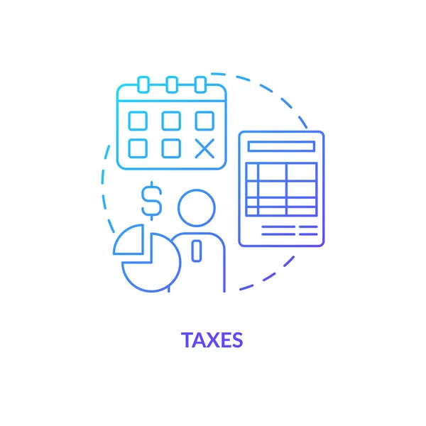 Belastingen Blauw Gradiënt Concept Icoon Regelmatige Betalingscontrole Loonaftrekposten Werknemer Type — Stockvector