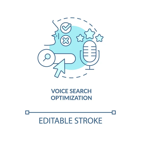 Βελτιστοποίηση Αναζήτησης Φωνής Τιρκουάζ Εικονίδιο Έννοια Ψηφιακή Βιομηχανία Τάση Αφηρημένη — Διανυσματικό Αρχείο