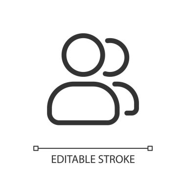 Hesaplar piksel değiştiriyor mükemmel doğrusal ui simgesi. Çevrimiçi kaynağa erişim. Müşteri seçenekleri. GUI, UX tasarımı. Uygulama ve web için izole edilmiş kullanıcı arayüzü ögesi. Düzenlenebilir felç. Kullanılan Arial yazı tipi