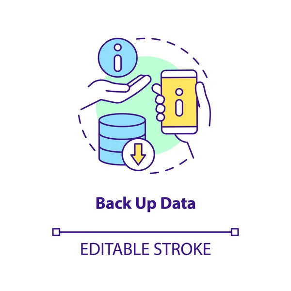 stock vector Back up data concept icon. Creating copy of information. Storage database. Security abstract idea thin line illustration. Isolated outline drawing. Editable stroke. Arial, Myriad Pro-Bold fonts used