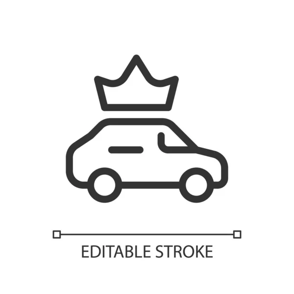 Premium Taxi Service Pixel Perfect Linear Icon Luxury Automobiles Online — Stock Vector