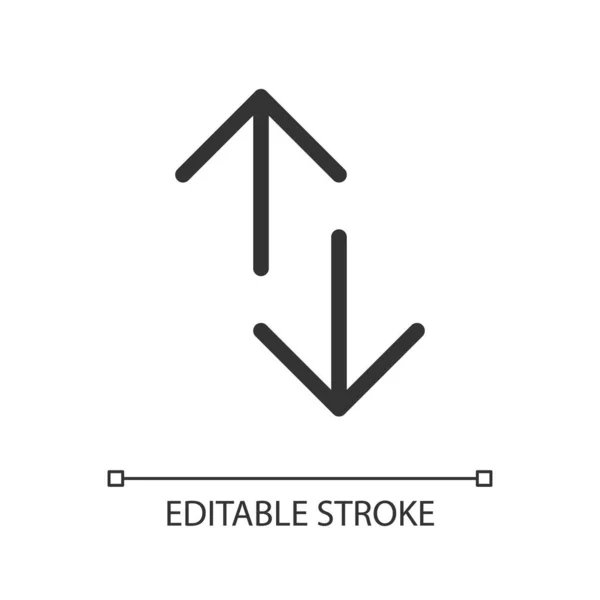 Icono Lineal Perfecto Píxeles Direcciones Arriba Abajo Instrumentos Control Páginas — Vector de stock