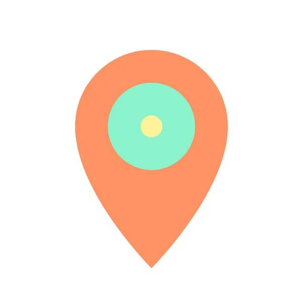 Konum Imi Düz Renk Simgesi Haritada Yer Bul Navigasyon Servisi — Stok Vektör