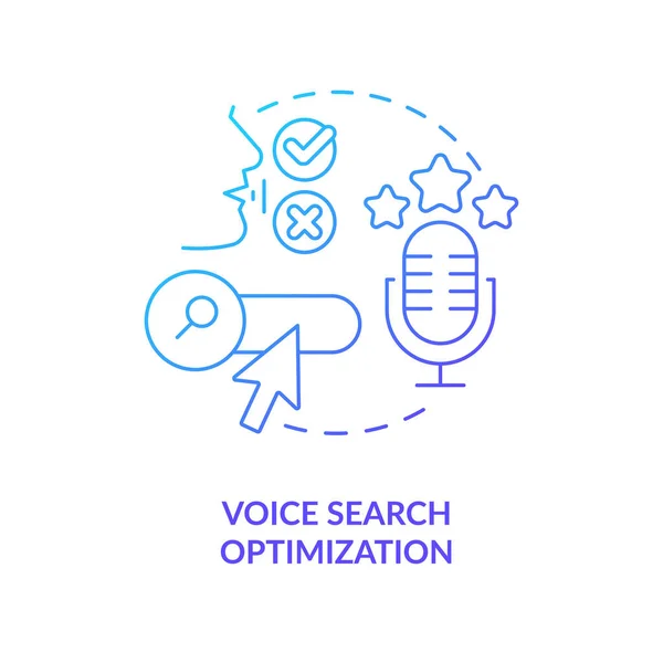 Optimisation Recherche Vocale Icône Concept Dégradé Bleu Commandes Parlées Future — Image vectorielle
