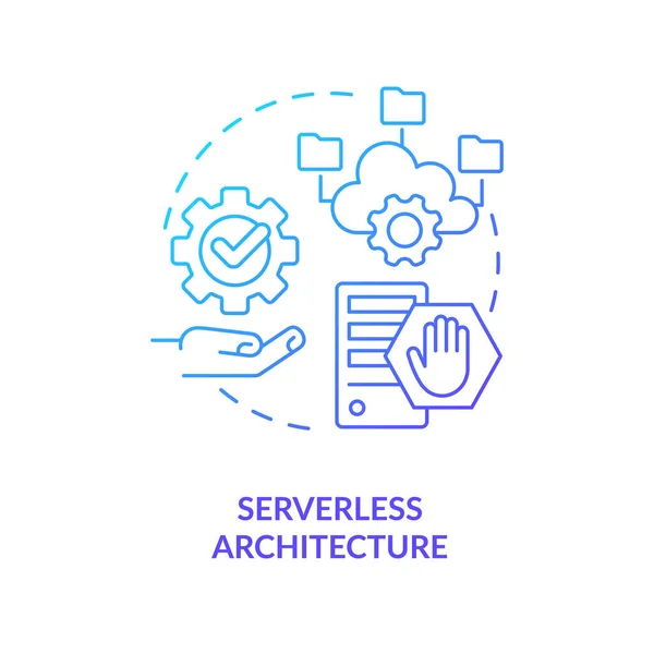 Serverless Architecture Blue Gradient Concept Icon Cloud Anbieter Trending Web — Stockvektor