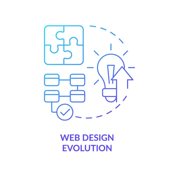 Diseño Web Evolución Azul Gradiente Icono Concepto Negocios Línea Futuro — Vector de stock