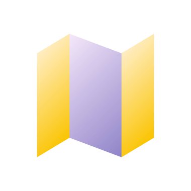 Broşür katlama düz gradyan iki renkli ui simgesi. Müşteriler için kitapçık. Reklam malzemesi. Basit bir piktogram. Arayüz, mobil uygulama için UX tasarımı. Vektör izole edilmiş RGB illüstrasyonu