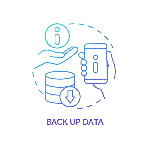 Backup Dados Ícone Conceito Gradiente Azul Criar Uma Cópia Informação — Vetor de Stock
