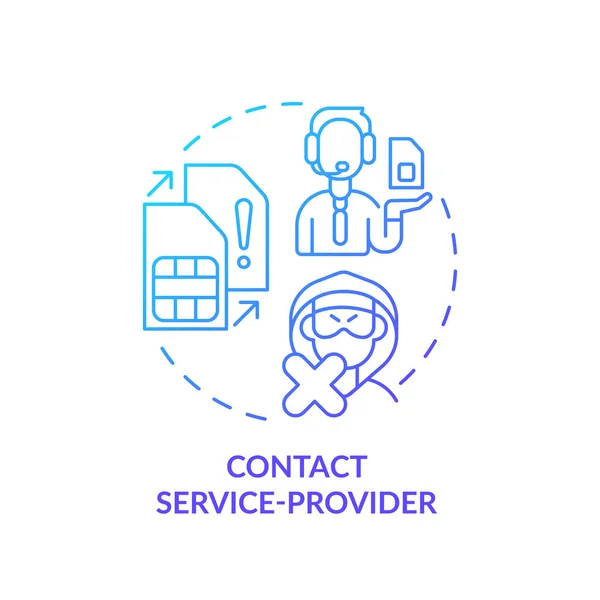 Servicio Contacto Call Center Icono Concepto Gradiente Azul Desbloquear Tarjeta — Vector de stock