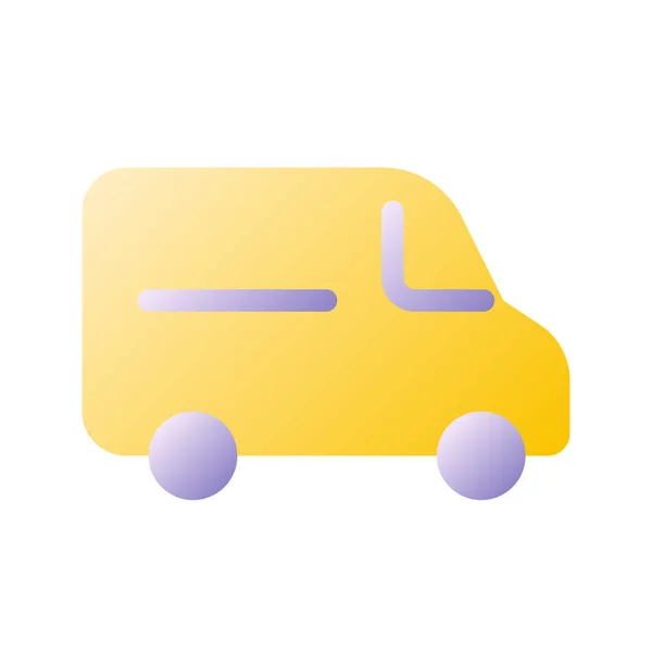 范平面梯度双色Ui图标 小货车 为客户提供运输服务 简单填上象形文字 Gui 移动应用程序的Ux设计 矢量隔离Rgb示例 — 图库矢量图片