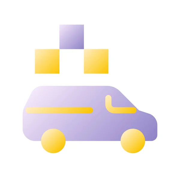Minivan Taxi Flat Gradient Two Color Icon Freight Transportation Service — Stock Vector