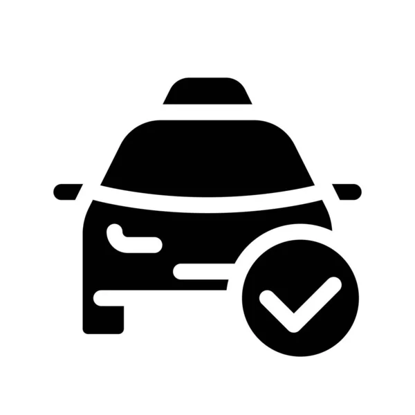 택시는 리프루아 아이콘을 주문한다 사용자 인터페이스 디자인 실루엣은 공간에 상징입니다 — 스톡 벡터