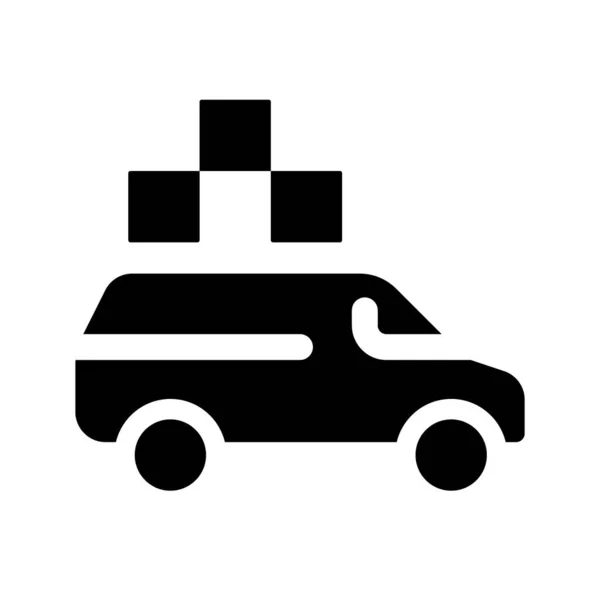Значок Минивэна Черным Глифом Транспортные Услуги Онлайн Заказ Автомобиля Дизайн — стоковый вектор