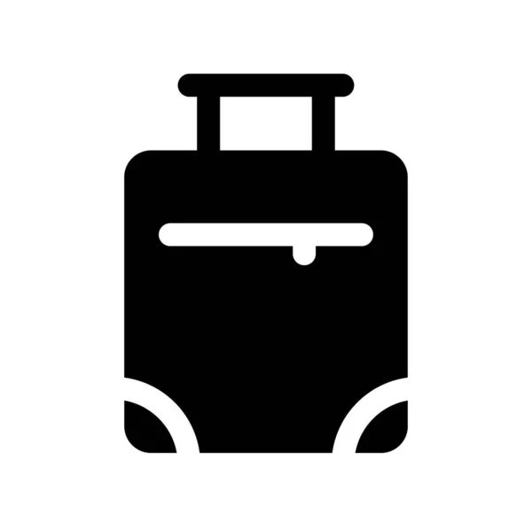 Valigia Glyph Icona Nera Oggetti Viaggio Preparare Bagagli Viaggio Progettazione — Vettoriale Stock