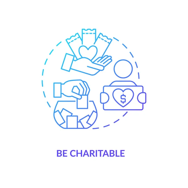 Utilisez Icône Concept Dégradé Bleu Engagement Caritatif Trouver Des Clients — Image vectorielle