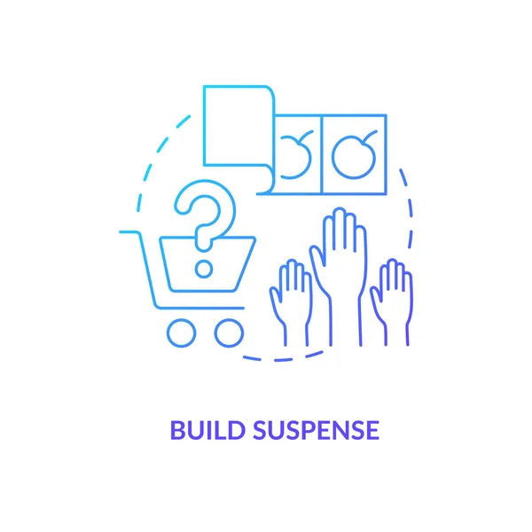 Construir Suspense Ícone Conceito Gradiente Azul Marketing Inicialização Encontrar Primeira — Vetor de Stock