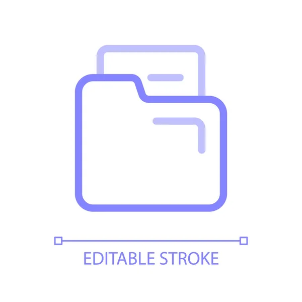 Dokument Folderze Pikseli Idealny Kolor Liniowy Ikona Cyfryzacja Papierkowej Roboty — Wektor stockowy