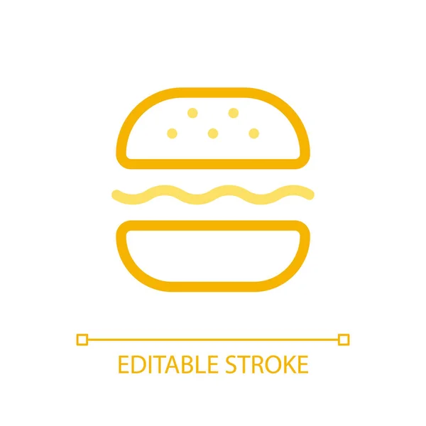 Burger Pixel Τέλειο Χρώμα Γραμμικό Εικονίδιο Σημαντικό Γεύμα Γεύμα Γρήγορου — Διανυσματικό Αρχείο