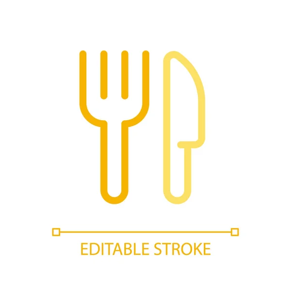 Fork Faca Pixel Cor Perfeita Ícone Linear Sinal Restaurante Sirva —  Vetores de Stock