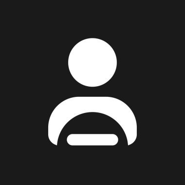 Profesyonel sürücü, karanlık mod simgesi. Rahat bir yolculuk. Kullanıcı arayüzü tasarımı. Siyah uzayda beyaz siluet sembolü. Ağ ve cep telefonu için sağlam bir resim. Vektör izole illüstrasyonu