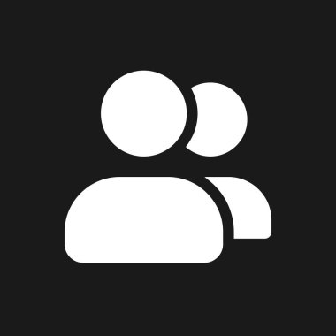 Karanlık mod glyph ui simgesini değiştiren hesaplar. Çevrimiçi kaynağa erişim paylaşılıyor. Kullanıcı arayüzü tasarımı. Siyah uzayda beyaz siluet sembolü. Ağ ve cep telefonu için sağlam bir resim. Vektör izole illüstrasyonu