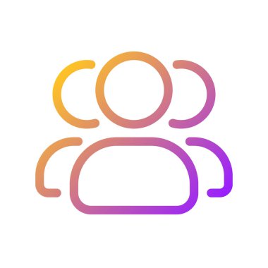 Çevrimiçi topluluk pikseli mükemmel gradyan ui simgesi. Sosyal medya daveti. Takım çalışması dijital araçlar. Satır rengi kullanıcı arayüzü sembolü. Modern tarz pictogram. Vektör izole edilmiş taslak çizimi