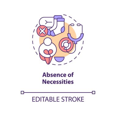 İhtiyaçlar konsept ikonuna erişim eksikliği. Modern köleliğe katkı sağlayan faktör soyut fikir ince çizgi çizimi. İzole bir taslak çizim. Düzenlenebilir felç. Arial, Myriad Pro-Kalın yazı tipleri