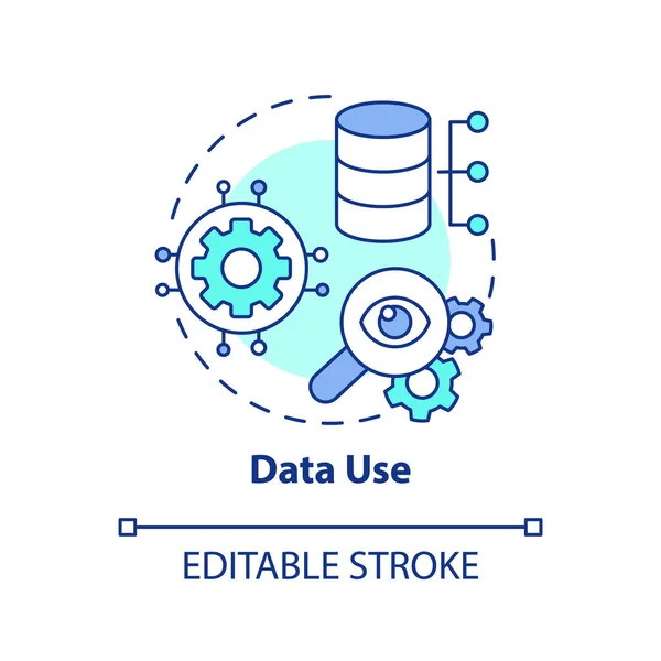 stock vector Data use concept icon. Information management strategy. Digital storage. Database abstract idea thin line illustration. Isolated outline drawing. Editable stroke. Arial, Myriad Pro-Bold fonts used