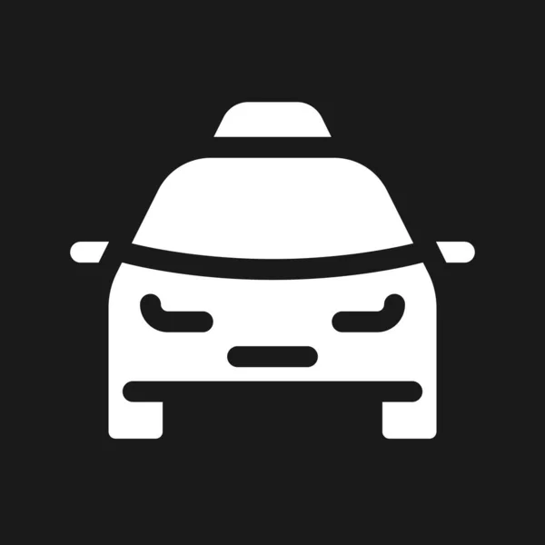 Taxi Cab Dark Mode Glyph Icon Digital Service Passengers User — Stock Vector