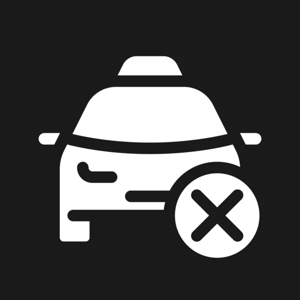 Відхилено Замовлення Таксі Темному Режимі Піктограма Gph Обмежений Транспорт Дизайн — стоковий вектор