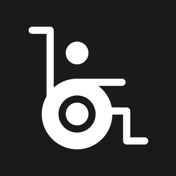 Persona Con Disabilità Modalità Oscura Icona Del Glifo Programma Inclusione — Vettoriale Stock