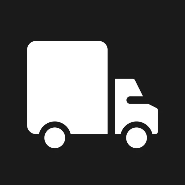 Camion Mode Sombre Glyphe Icône Camion Cargo Livrant Des Marchandises — Image vectorielle