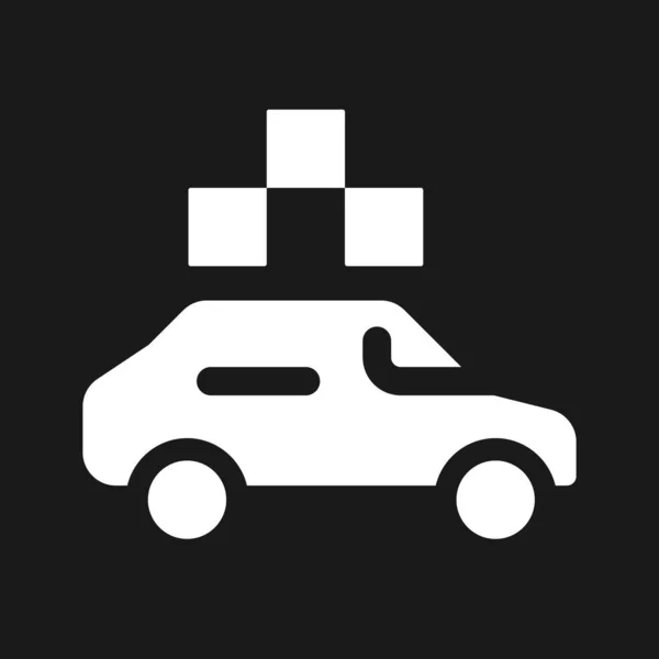 Такси Иконкой Темном Режиме Шашки Заказ Пассажирской Машины Дизайн Интерфейса — стоковый вектор