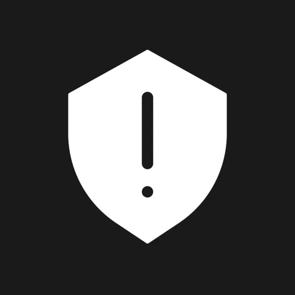 Security Hazard Dark Mode Glyph Icon Antimalware Notification User Interface — Stock Vector