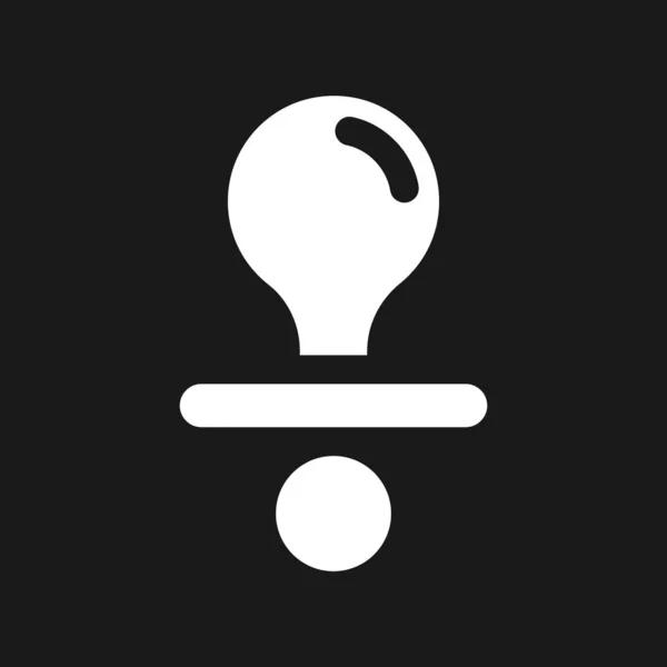 Pacifier Dark Mode Glyphh Icon Манекен Товары Магазина Новорожденных Дизайн — стоковый вектор