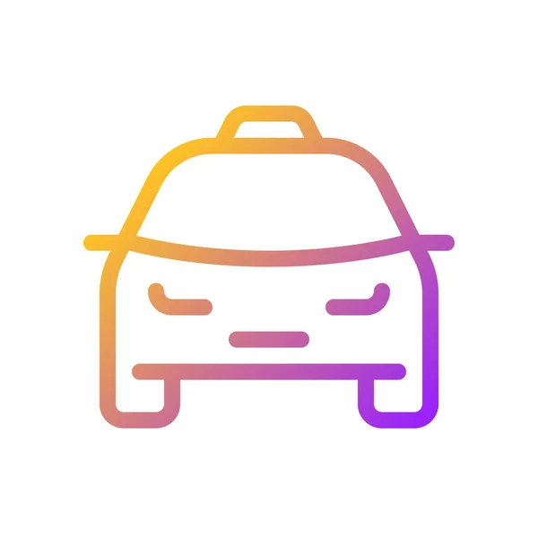 Taxi Táxi Pixel Gradiente Perfeito Linear Ícone Encomende Transporte Online — Vetor de Stock