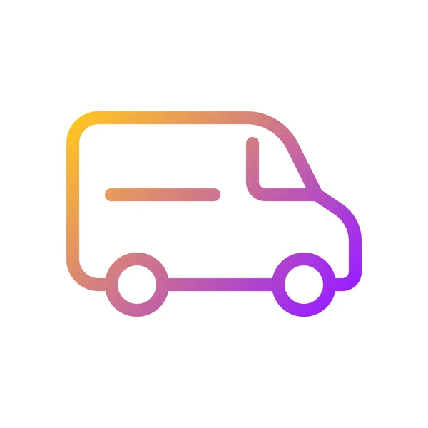 范像素完美的梯度线性Ui图标 小货车 为客户提供运输服务 线条颜色用户界面符号 现代风格的象形文字 矢量孤立的轮廓说明 — 图库矢量图片