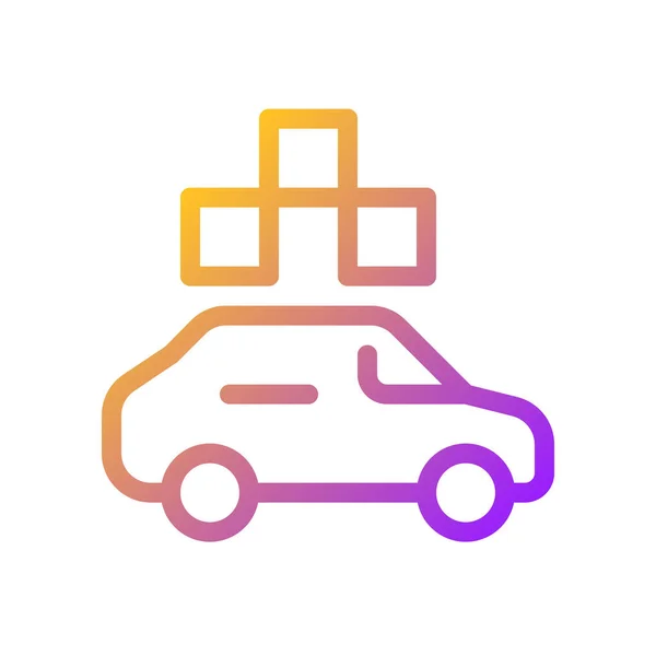 Táxi Com Pixel Verificador Ícone Linear Gradiente Perfeito Ordem Veículo — Vetor de Stock