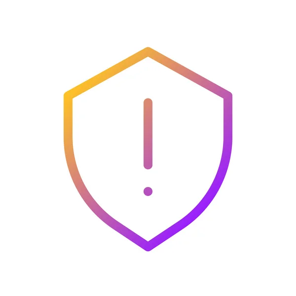Bezpečnostní Riziko Pixel Perfektní Gradient Lineární Ikona Antimalwarové Upozornění Ochrana — Stockový vektor