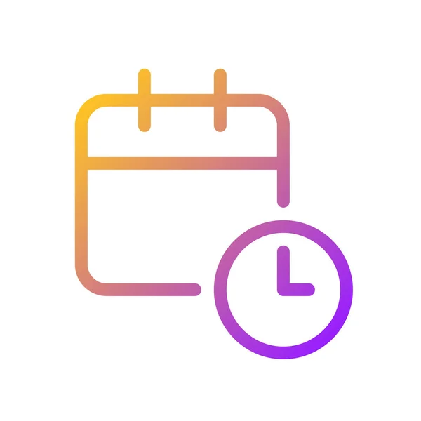 Calendar Online Pixel Perfect Gradient Linear Icon Schedule Events Business — Stock Vector