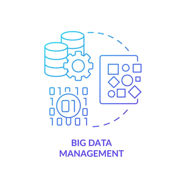 Μεγάλο Εικονίδιο Έννοιας Μπλε Διαβάθμισης Διαχείρισης Δεδομένων Μαζικές Πληροφορίες Μεγάλο — Διανυσματικό Αρχείο