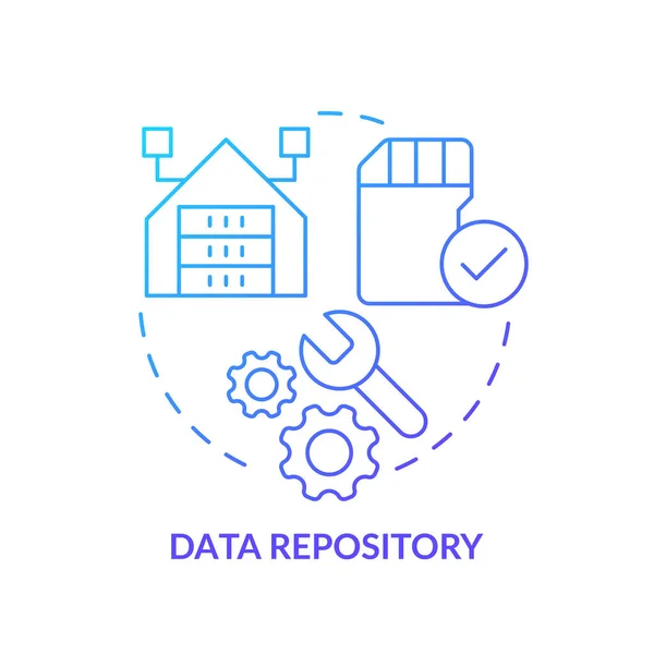 Repositório Dados Ícone Conceito Gradiente Azul Quadro Operação Otimização Memória — Vetor de Stock