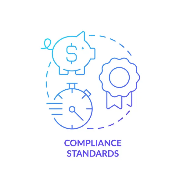 Compliance Standards Blue Gradient Concept Icon Quality Information Management System — Stock Vector