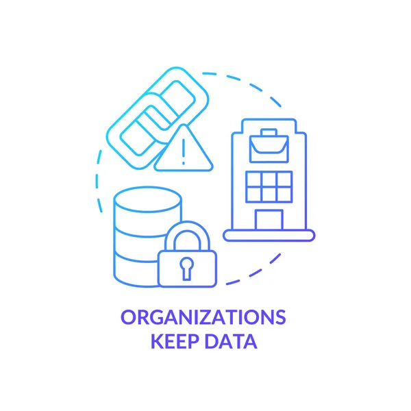 Organisation Halten Daten Blau Gradienten Konzept Symbol Unternehmensspeicherung Firmeninformationssystem Abstrakte — Stockvektor