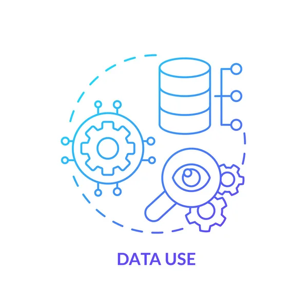 Los Datos Usan Icono Del Concepto Gradiente Azul Sistema Gestión — Vector de stock