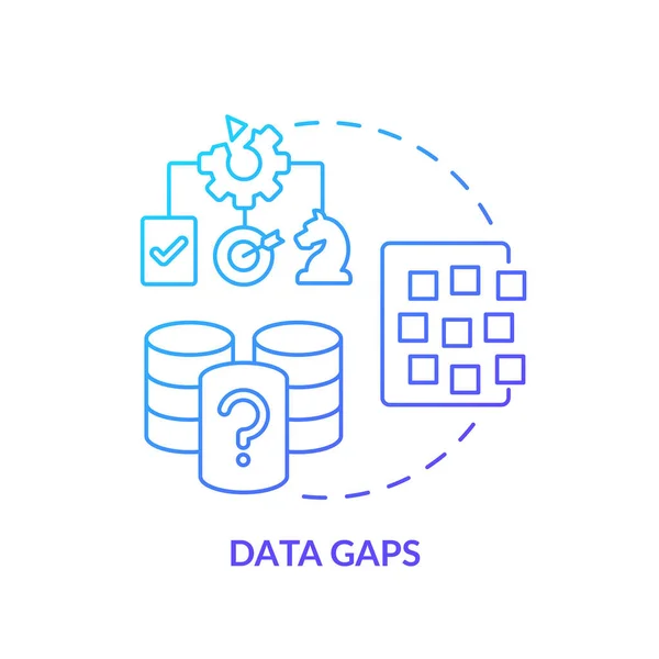 Datenlücken Blaues Gradienten Konzept Symbol Fehlende Informationen Datenbank Governance Probleme — Stockvektor