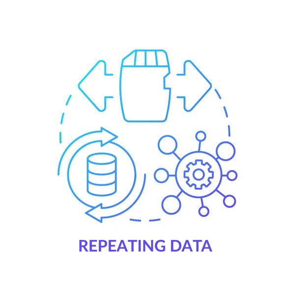 Wiederholte Daten Blauer Farbverlauf Konzept Symbol Große Datenspeicherung Erweitern Datenbanksystem — Stockvektor
