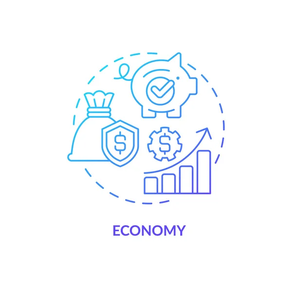 Ícone Conceito Gradiente Azul Economia Desenvolvimento Social Igualdade Financeira Elemento —  Vetores de Stock
